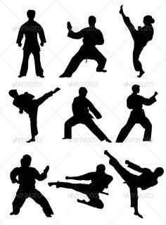 236x320 Karate Girl Silhouette Cuttable Design Cut File. Vector, Clipart