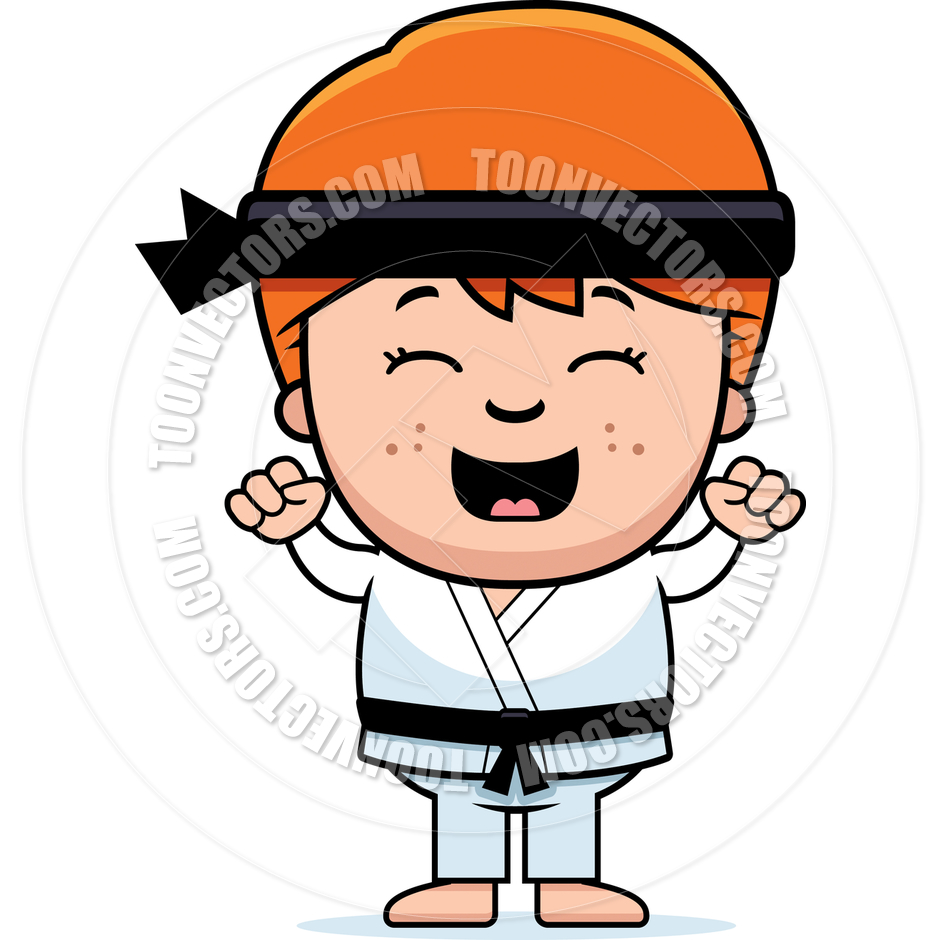 940x940 Cartoon Karate Boy Celebrating By Cory Thoman Toon Vectors Eps