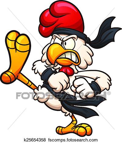400x470 Clip Art Of Karate Chicken K25654358