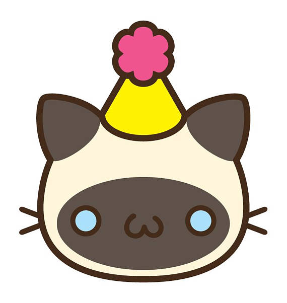 570x602 50% Off Cat Clipart Birthday Cat Clipart Kawaii Cat Clip