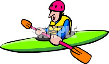350x204 Cartoon Of A Man In A Kayak