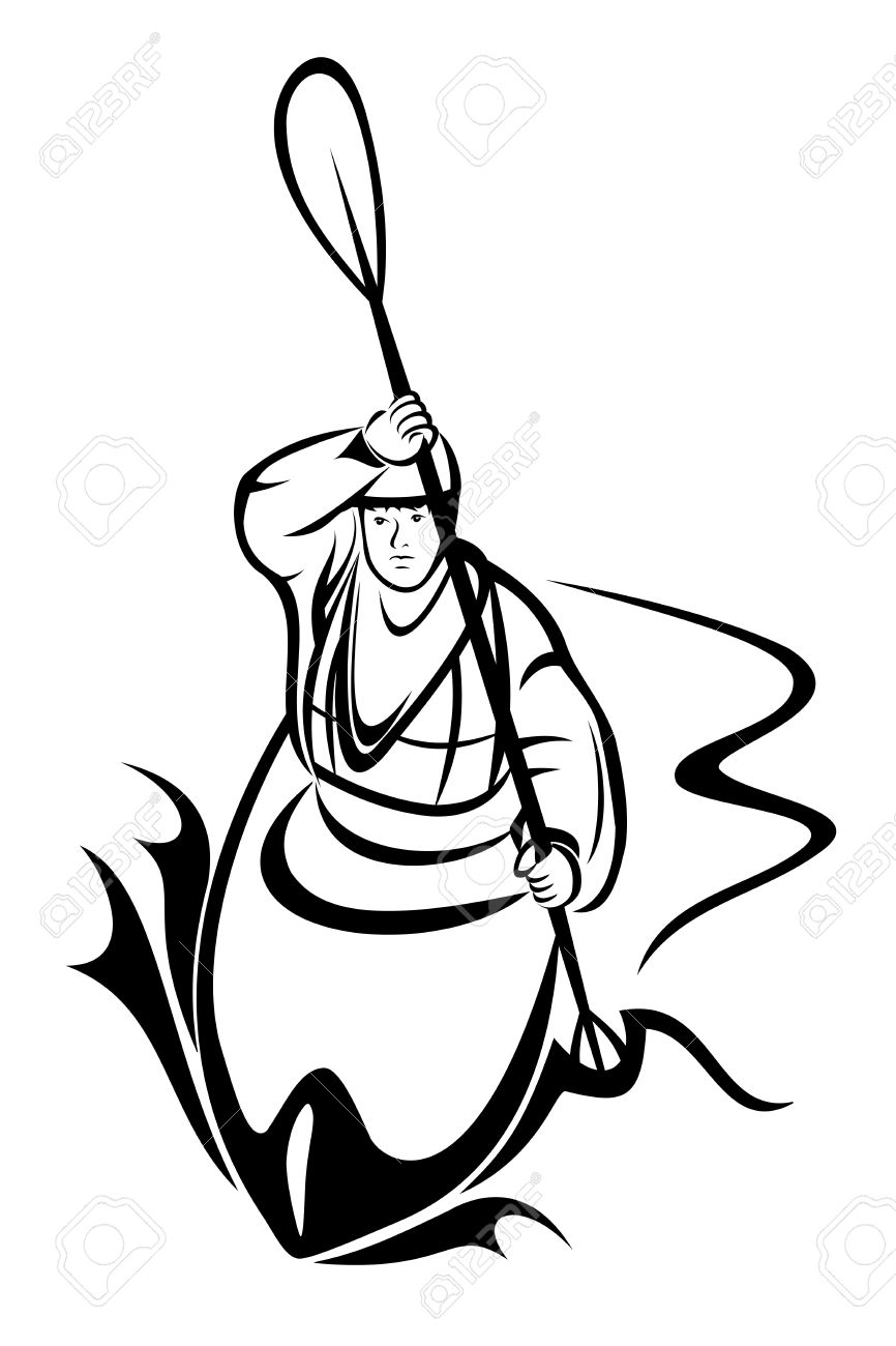 866x1300 Kayak Clipart