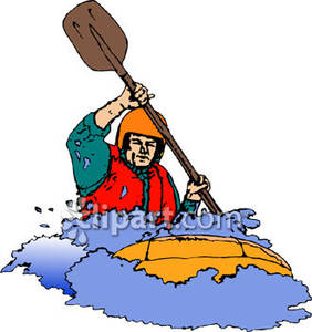 282x300 In A Kayak Royalty Free Clipart Picture