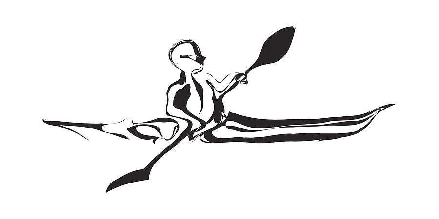 900x450 Kayaker Digital Art By Michael Lee
