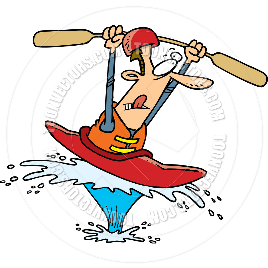 940x940 Cartoon Man In Kayak By Ron Leishman Toon Vectors Eps