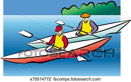 450x282 Clip Art Of Two People In Kayaks X75514772