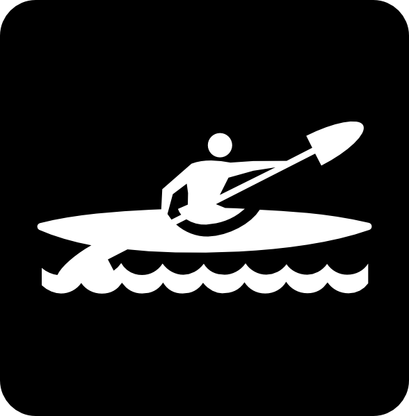 588x599 Kayaking Black Clip Art