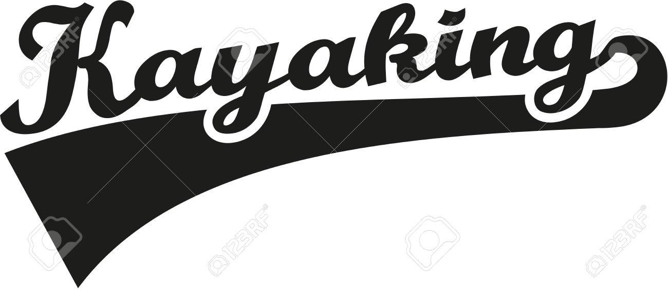 1300x565 Kayaking Word Retro Royalty Free Cliparts, Vectors, And Stock