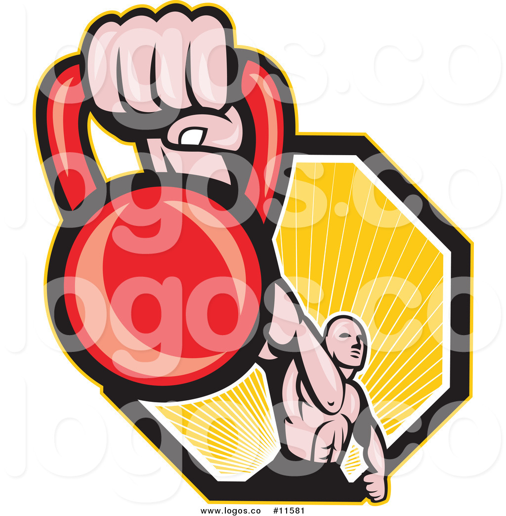 1024x1044 Royalty Free Cliprt Vector Logo Of Muscular Man Holding Out