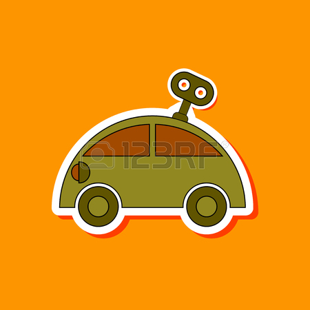 450x450 Flat Icon On Background Kids Toy Car With Key Royalty Free