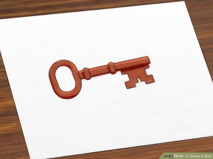 728x546 How To Draw A Key 6 Steps (With Pictures)