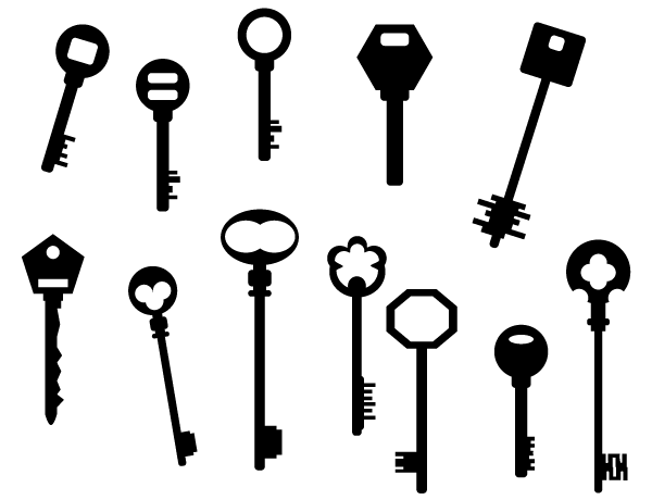 600x460 Key Silhouettes Free Vector Art 123freevectors