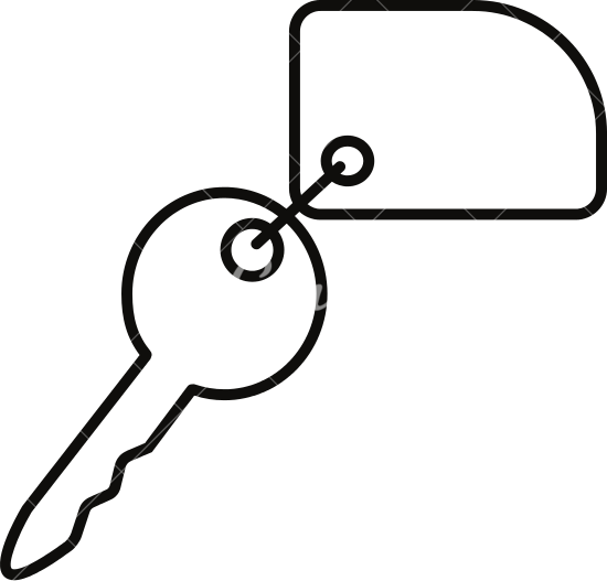 550x527 Key With Tag Outline