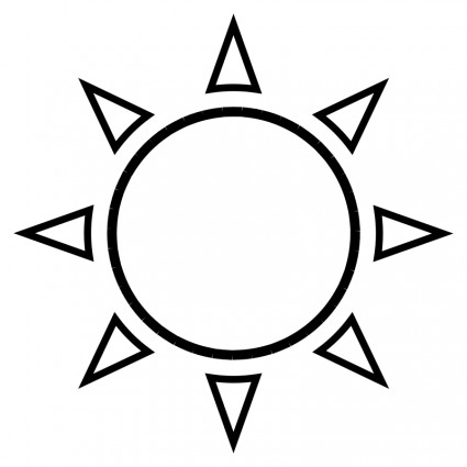 425x425 Sun Outline Vector Clip Art Free Vector Free Download