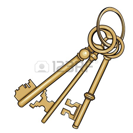 450x450 Vector Cartoon Bunch Of Antique Keys On White Background Royalty