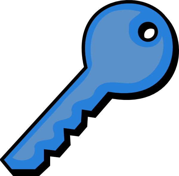 600x590 Blue Key Clip Art