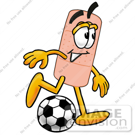 450x450 Cliprt Graphic Of Bandaid Bandage Cartoon Character Kicking