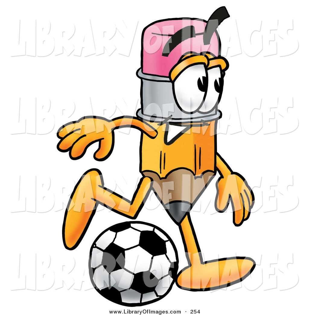 1024x1044 Cliprt Of Smiling Pencil Mascot Cartoon Character Kicking