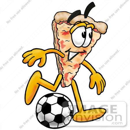 450x450 Clip Art Graphic Of A Cheese Pizza Slice Cartoon Character Kicking