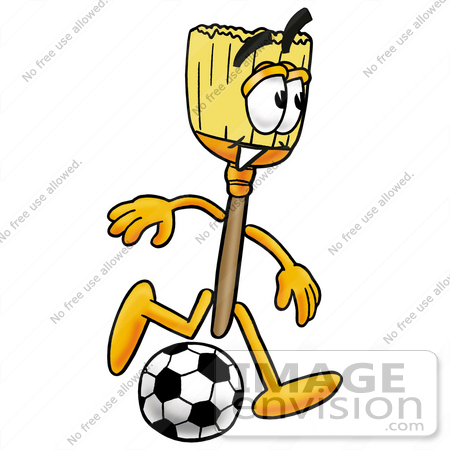 450x450 Cliprt Graphic Of Straw Broom Cartoon Character Kicking