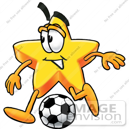 450x450 Cliprt Graphic Of Yellow Star Cartoon Character Kicking