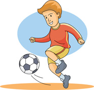 185x176 Boy Kicking Soccer Ball Clip Art Cliparts