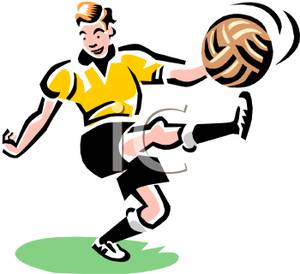 300x274 Man Kicking A Soccer Ball Clipart Picture