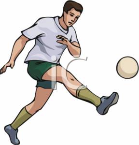 288x300 Clipart Picture Of A Man Kicking A Soccer Ball