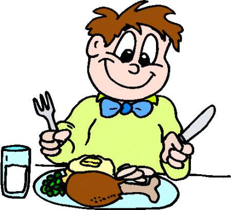 450x410 Kids Eating At Table Clipart