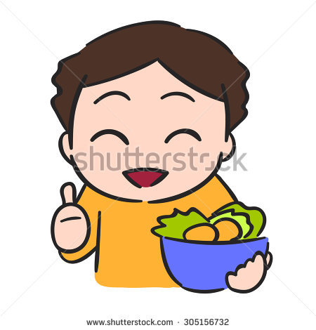 450x470 Child Eating Vegetables Clipart