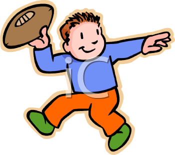 350x310 Little Boy Clipart Football Player