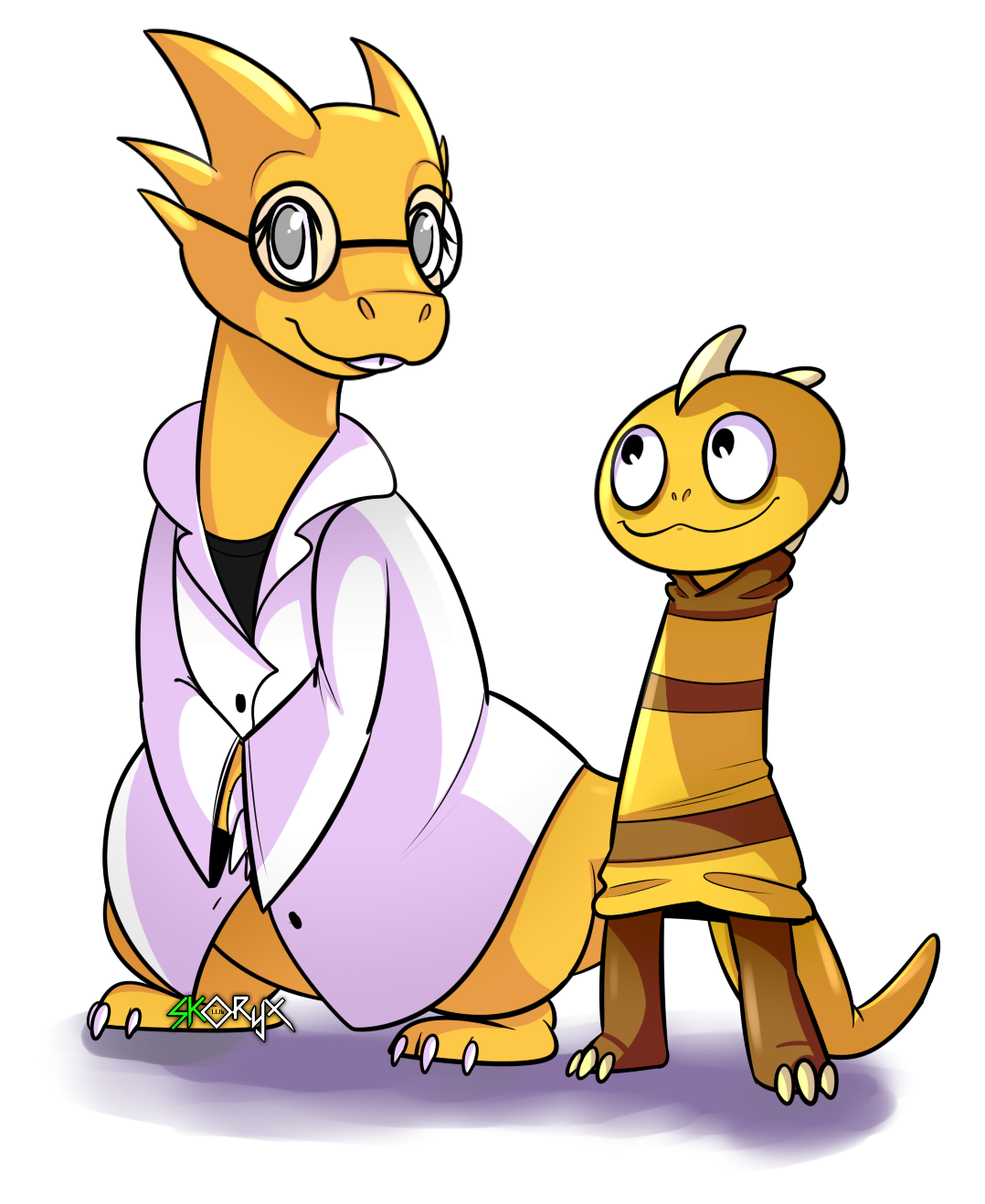 1078x1318 Monster Kid And Alphys By Skoryx