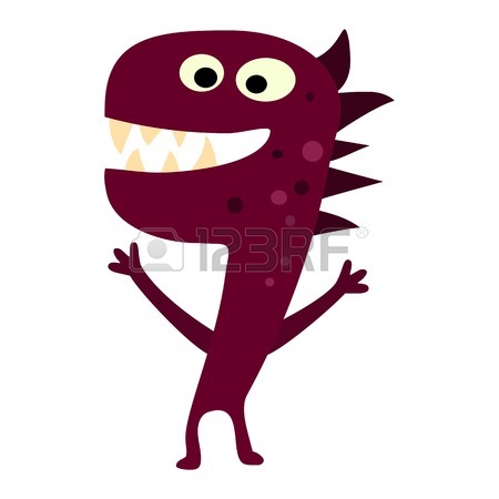 450x450 Cartoon Flat Monsters Big Icon. Colorful Kid Toy Cute Monster