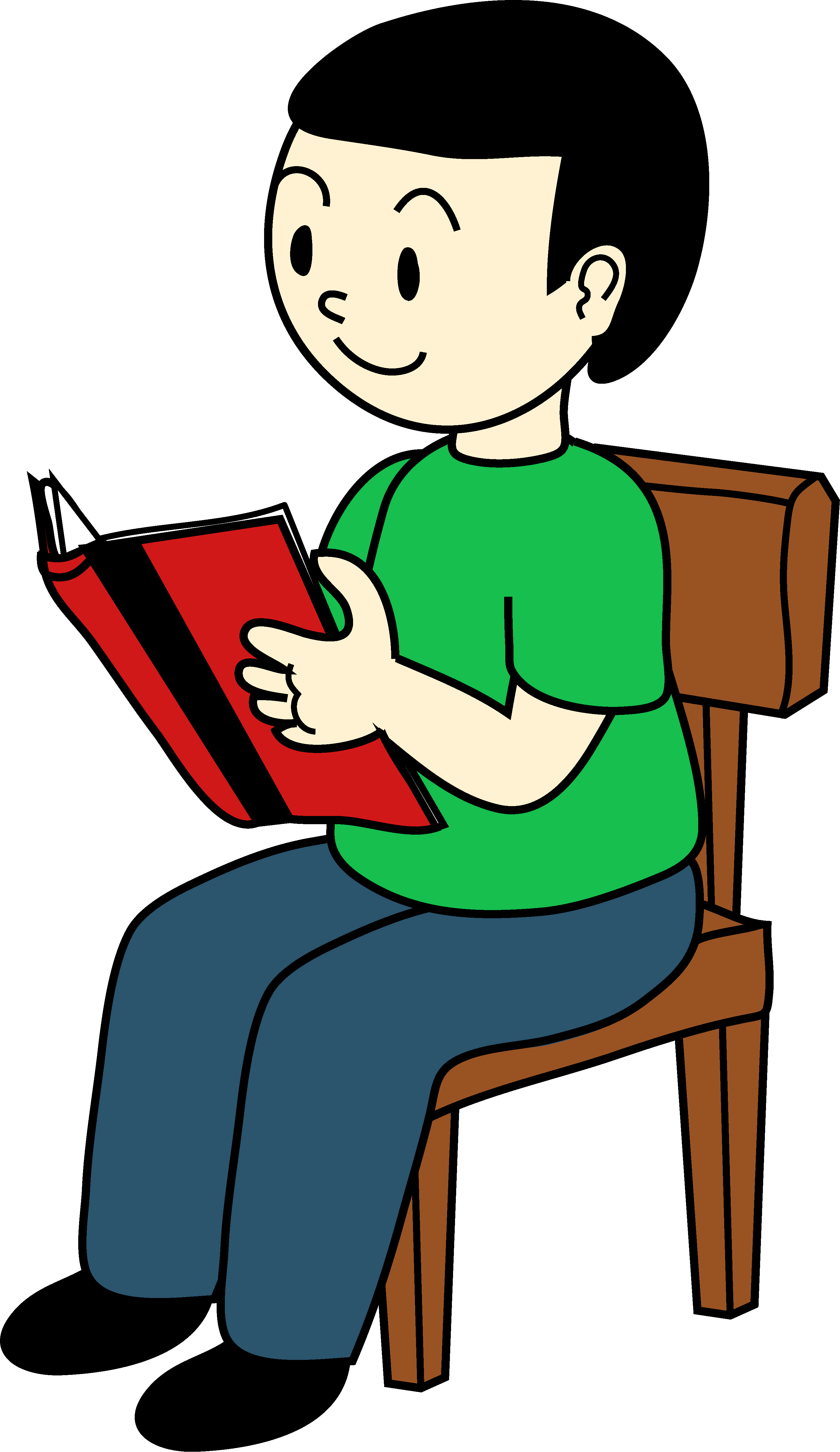 2974x5139 Kid Reading Clipart