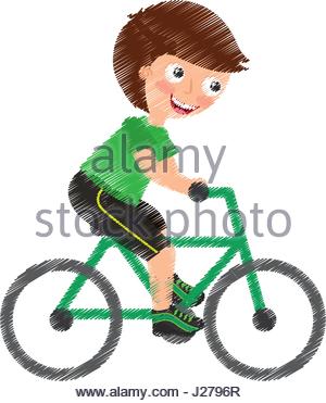 300x371 A Vector Illustration Of A Kid Riding A Bicycle In An Accident