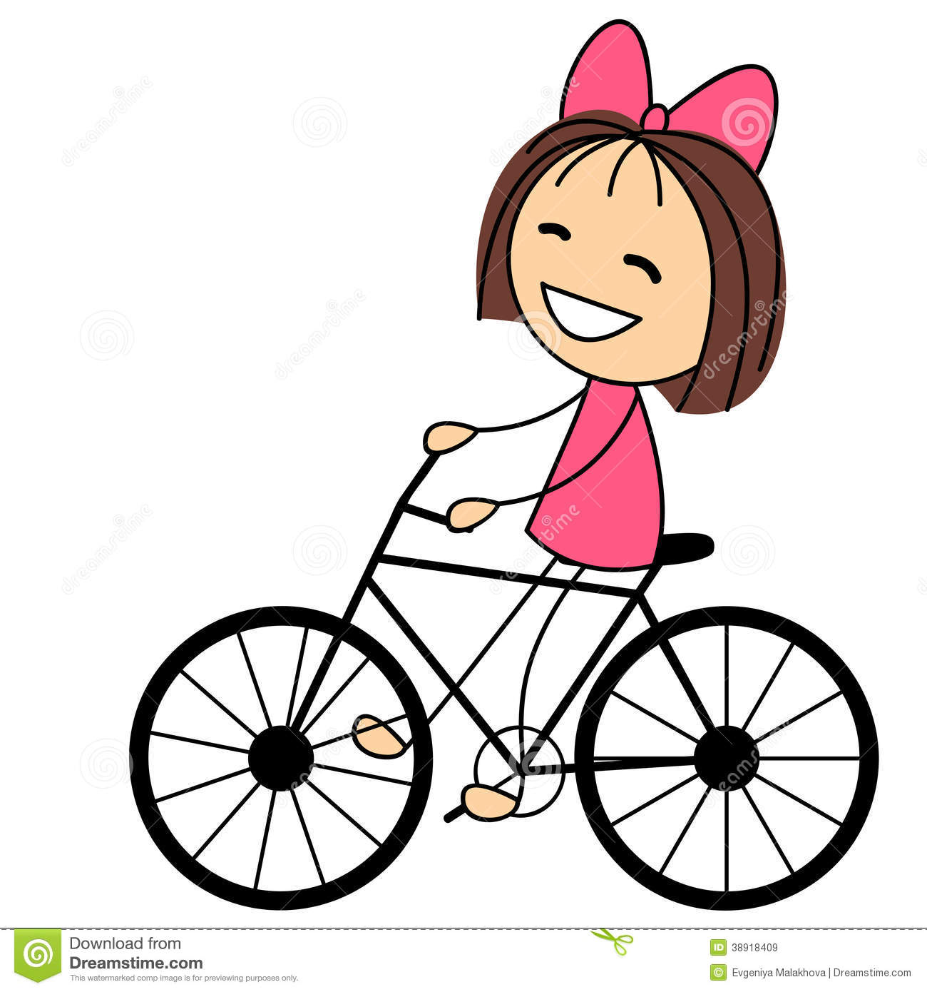 1300x1390 Clipart Of A Little Girl Riding A Bike