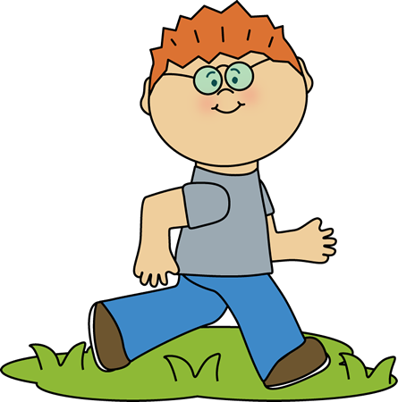 445x450 Boy Running In Grass Clip Art