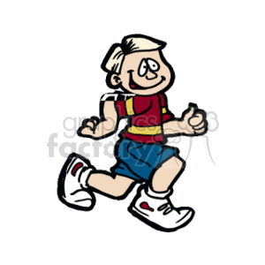 300x300 Royalty Free Little Boy Running 159063 Vector Clip Art Image