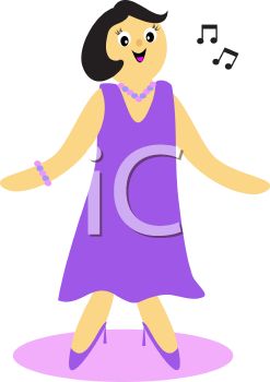 247x350 Royalty Free Clipart Image Woman Singing In An Evening Gown
