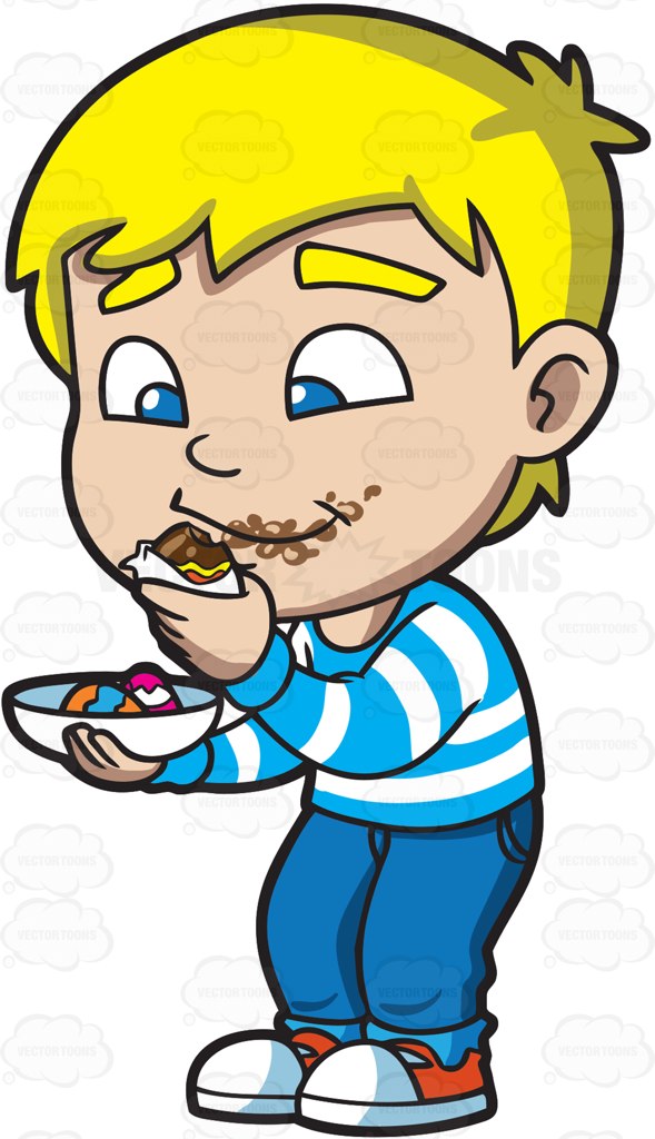 589x1024 Kid Eating Chocolate Clipart