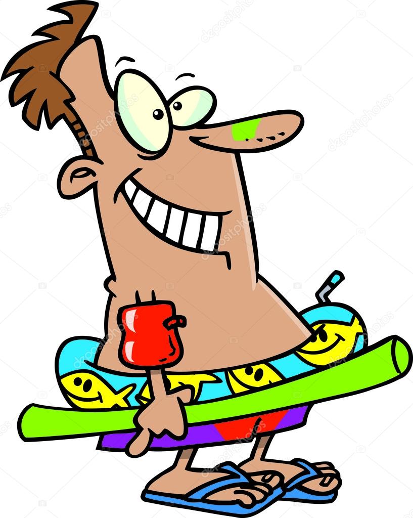 817x1024 Cartoon Man In Kiddie Pool Stock Vector Ronleishman