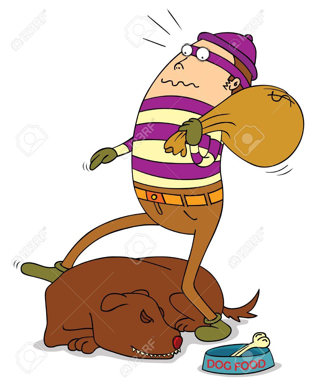 1081x1300 Thief And Sleeping Dog Royalty Free Cliparts, Vectors, And Stock