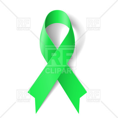 400x400 Kidney Cancer Awareness Green Ribbon Royalty Free Vector Clip Art