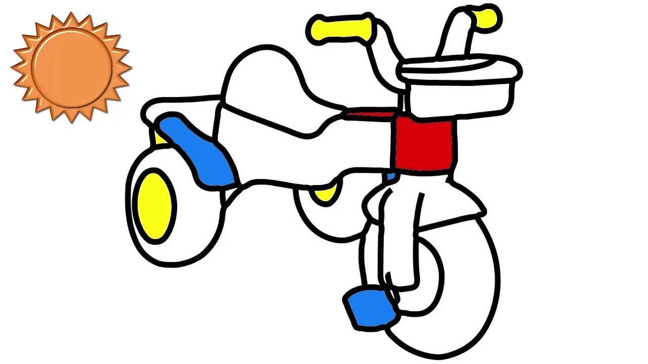 1280x720 How To Draw Bicycle Kids! Bicycle Drawing And Coloring