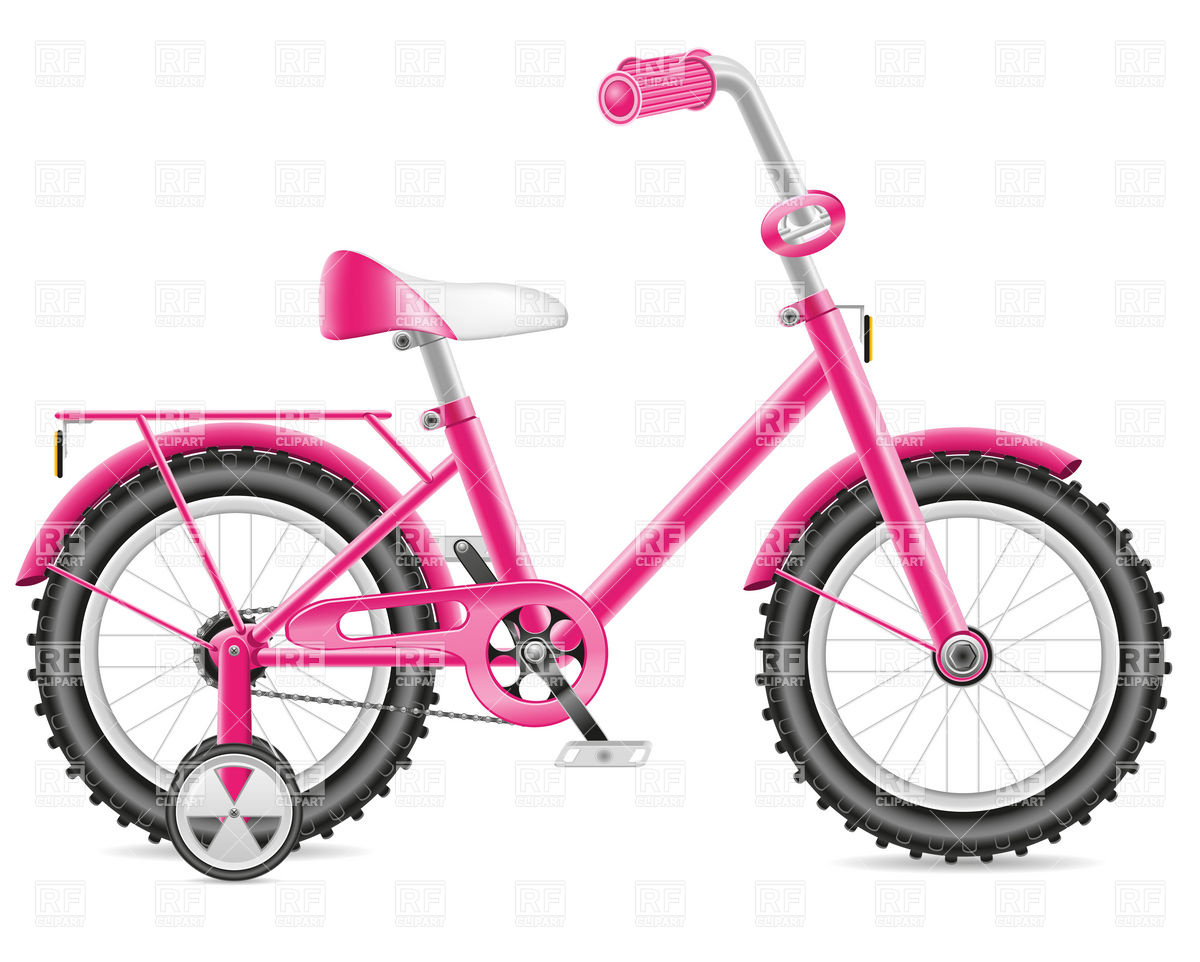1200x962 Pink Child's Training Bicycle With Support Wheels Royalty Free