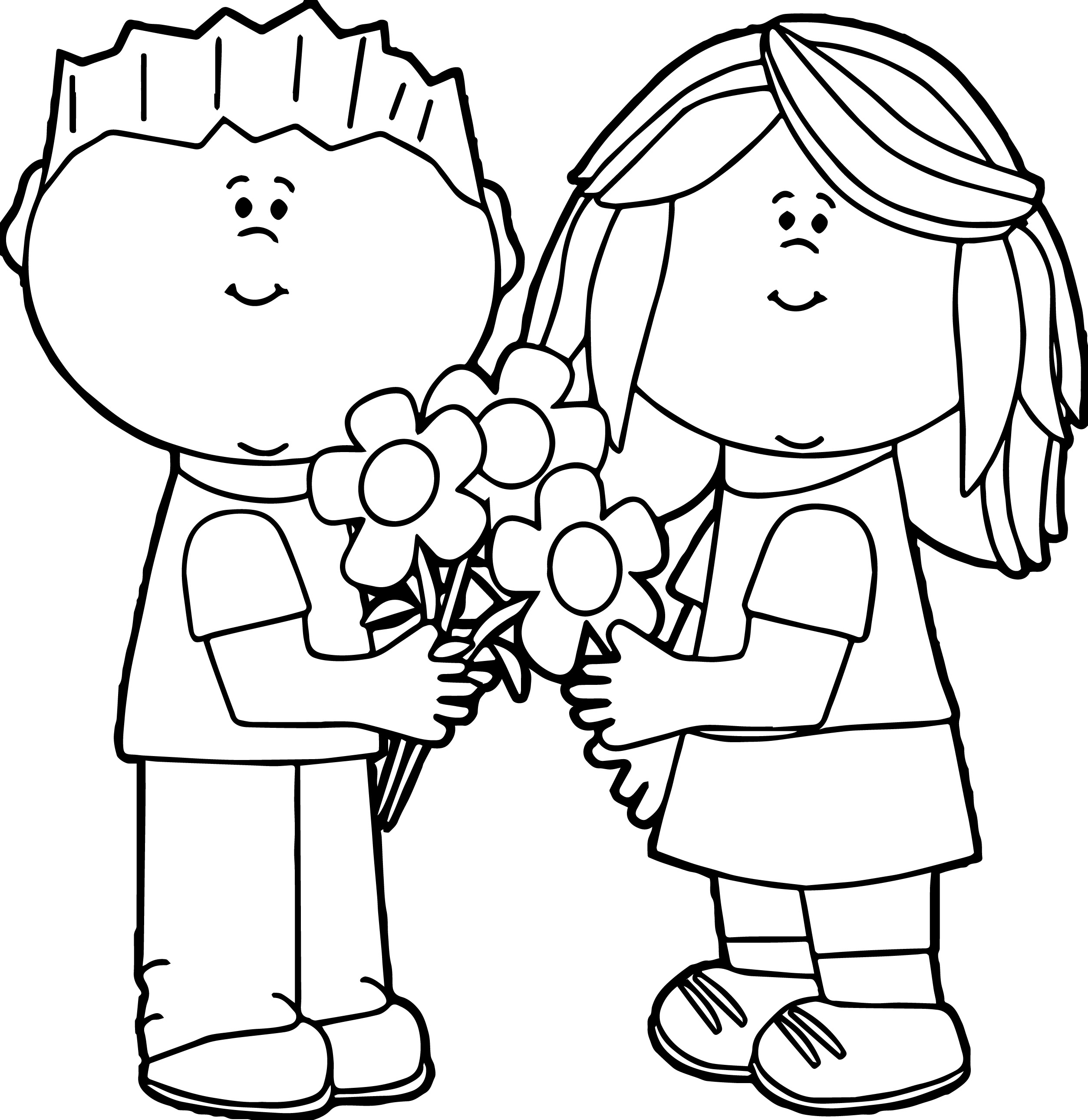 2506x2579 Kids Valentine Clipart Black And White