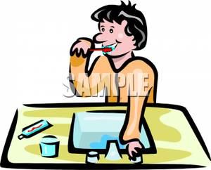 300x242 Art Image A Kid Brushing Their Teeth