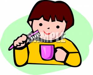 300x243 Boy Brushing His Teeth