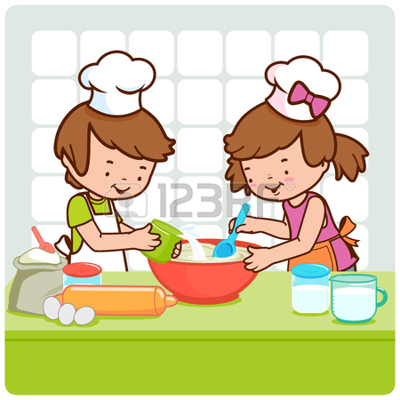 450x450 Children Cooking In The Kitchen Royalty Free Cliparts, Vectors
