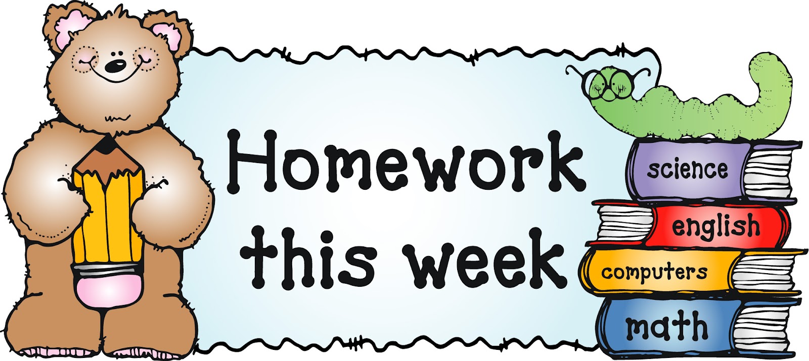 1600x715 Homework Clip Art For Kids Clipart Panda